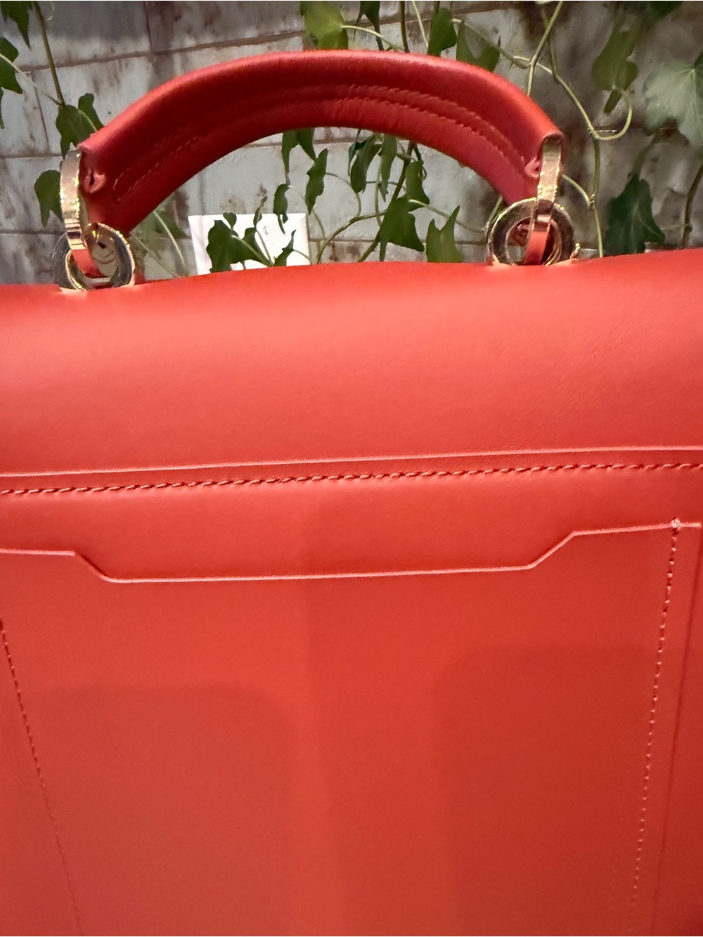 ZAC Zac Posen Eartha Leather Satchel Red Terracotta Gold Hardware - Picture 15 of 16